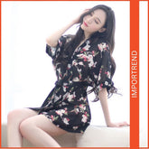 Sexy Sheer Print Nightwear Kimono